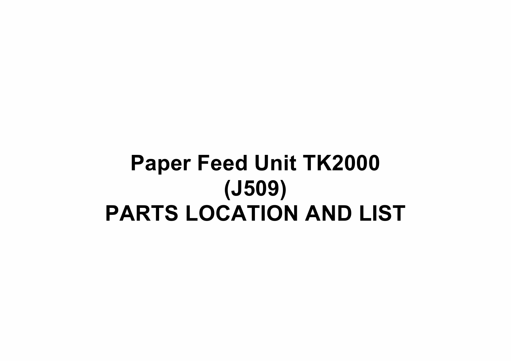 RICOH Options J509 Paper-Feed-Unit-TK2000 Parts Catalog PDF download-1